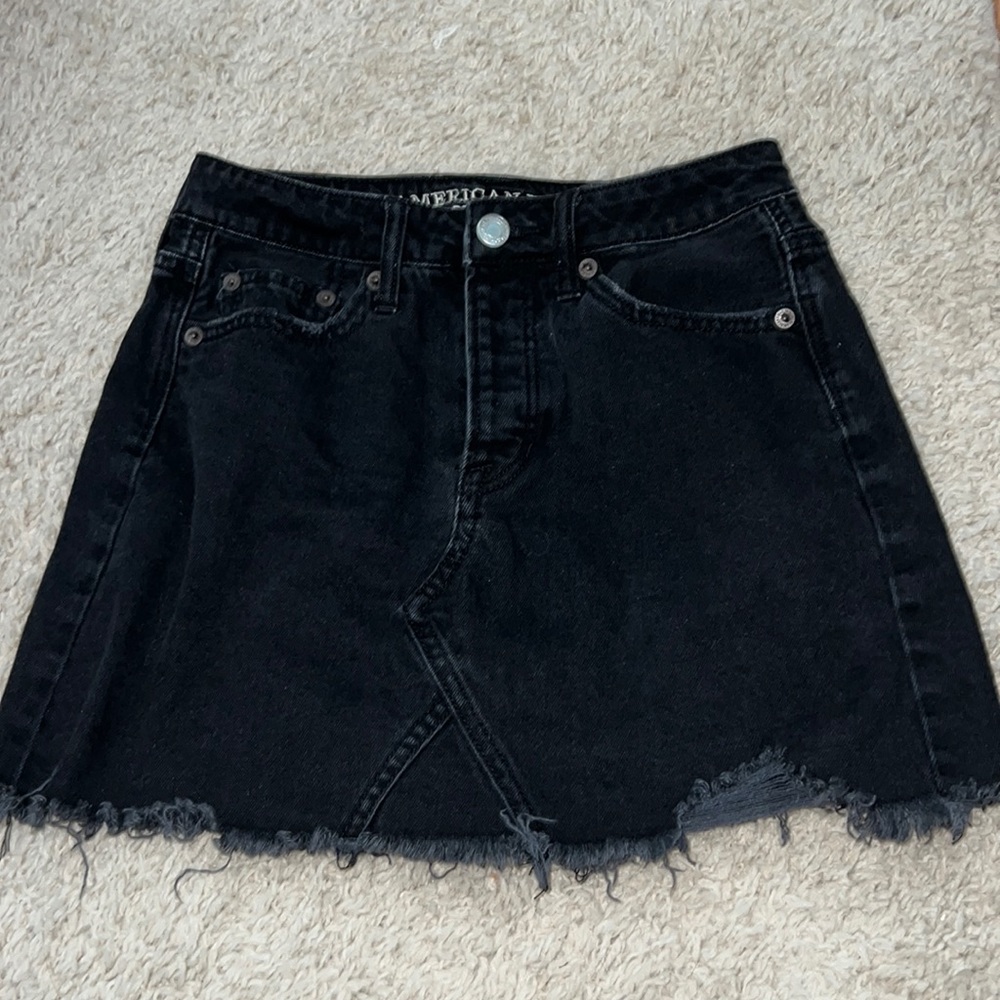 AE Black Denim Skirt